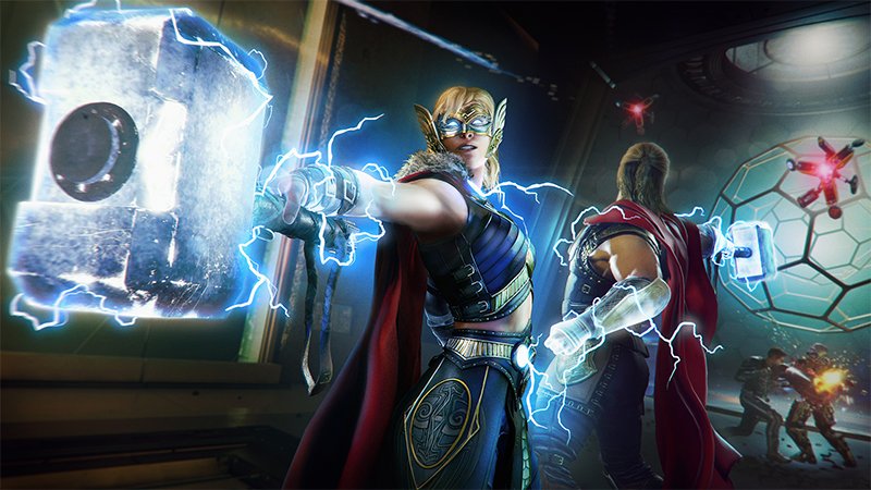 Marvel’s Avengers lanza otra pantalla de Mighty Thor y una placa de identificación de MCU gratis