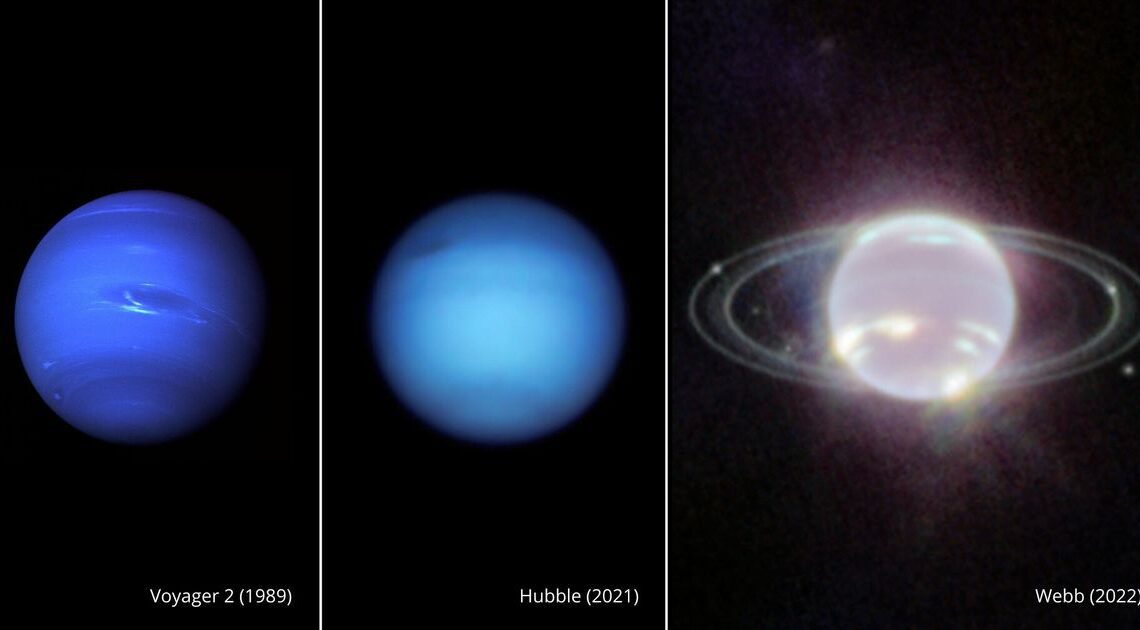 Nuevas fotos del telescopio espacial muestran a Neptuno bajo una luz completamente nueva